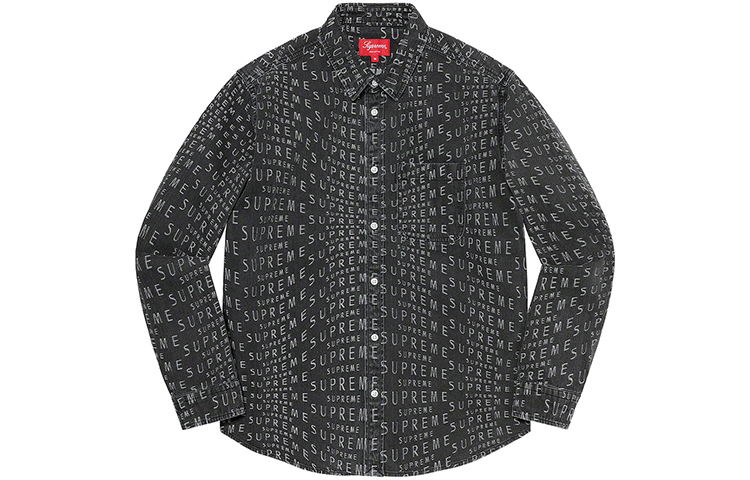 【代購】Supreme Warp Jacquard Logos Denim Shirt