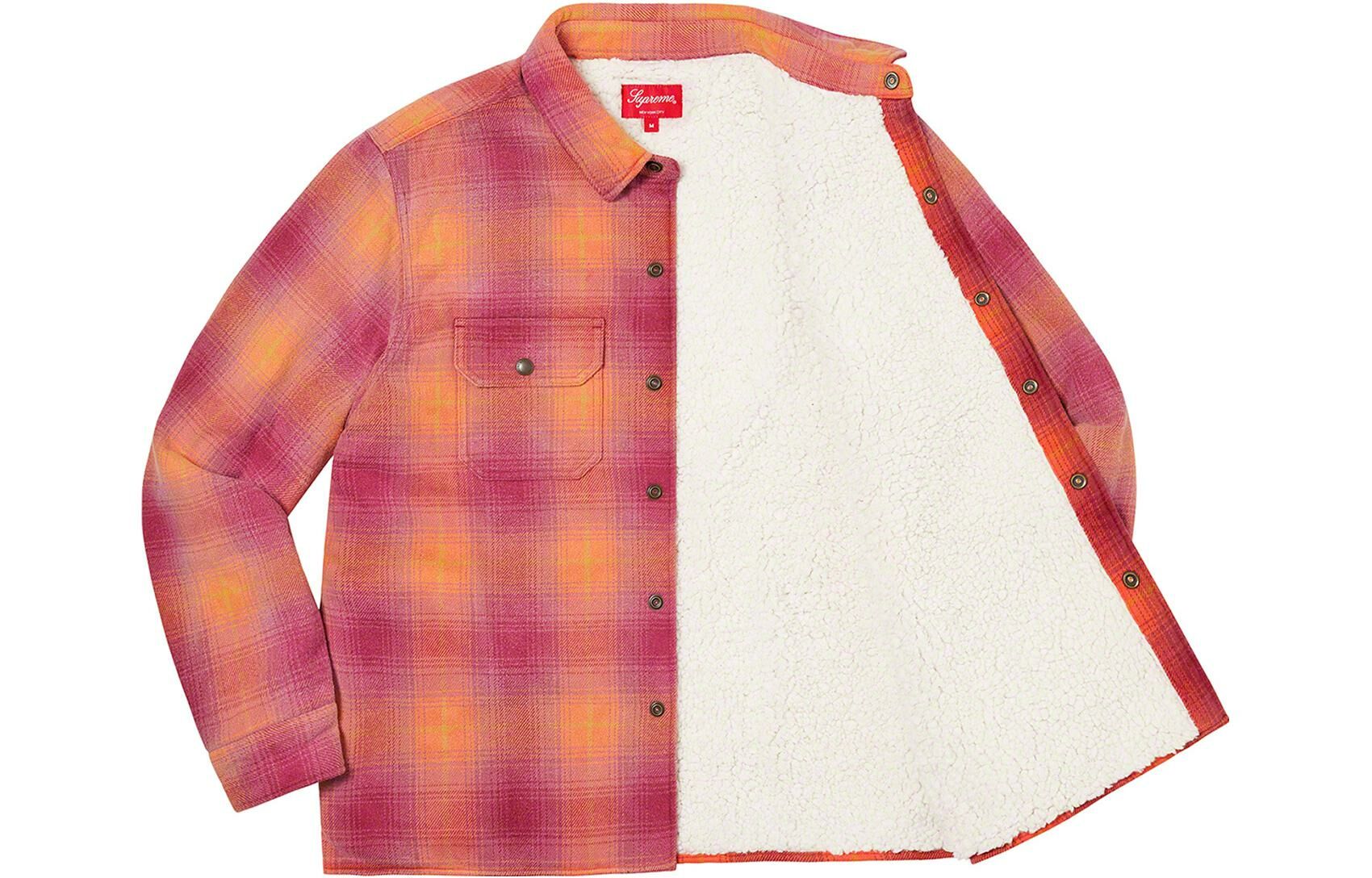 【代購】Supreme Shearling Lined Flannel Shirt