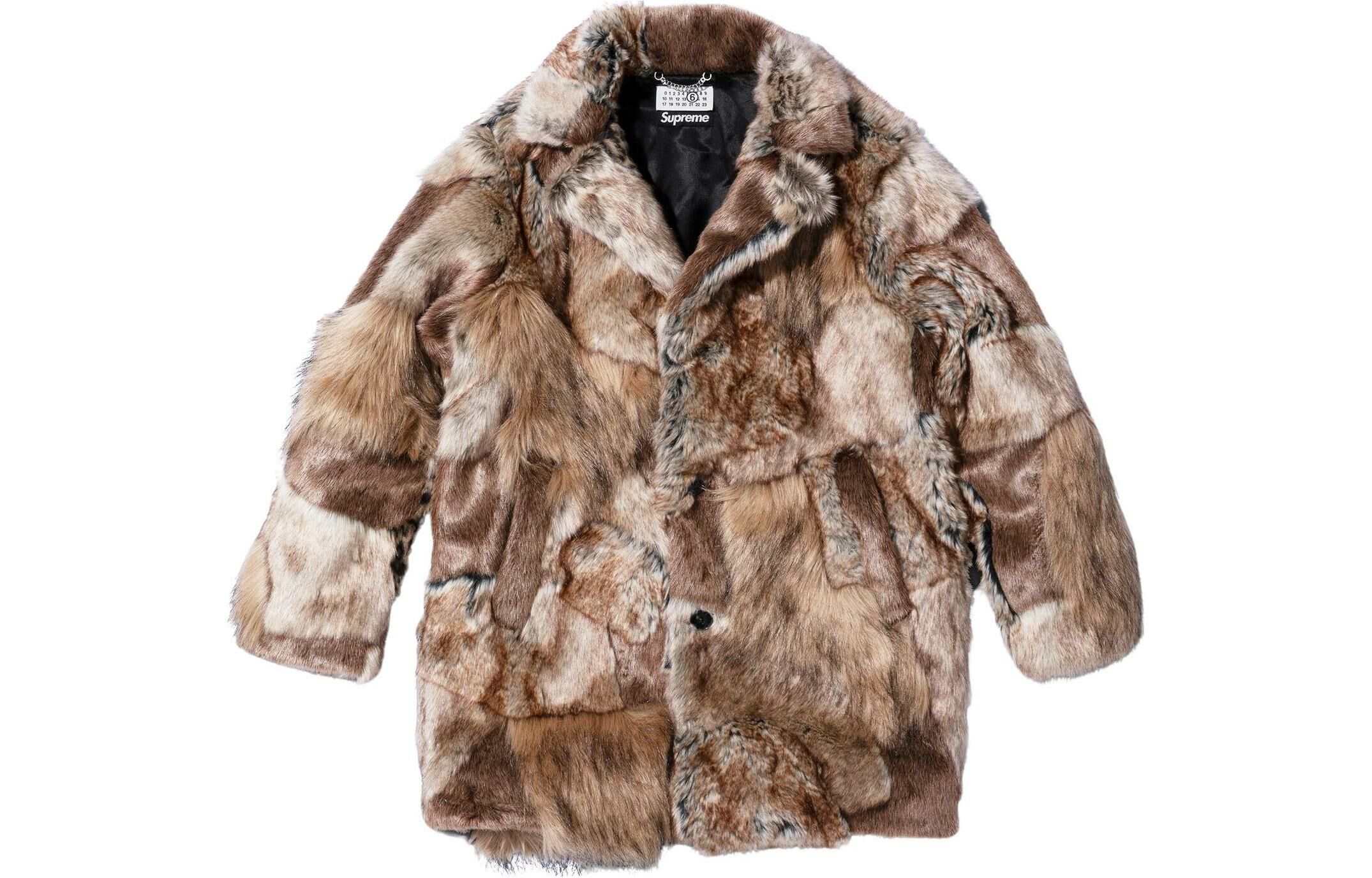 【代購】Supreme MM6 Maison Margiela Patchwork Faux Fur Coat