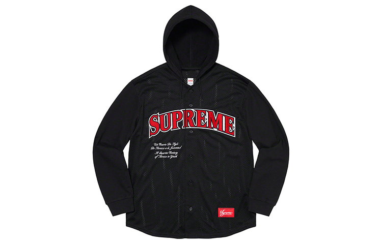 【代購】Supreme Mesh Hooded L/S Baseball Jersey