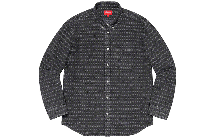 【代購】Supreme Jacquard Logos Denim Shirt