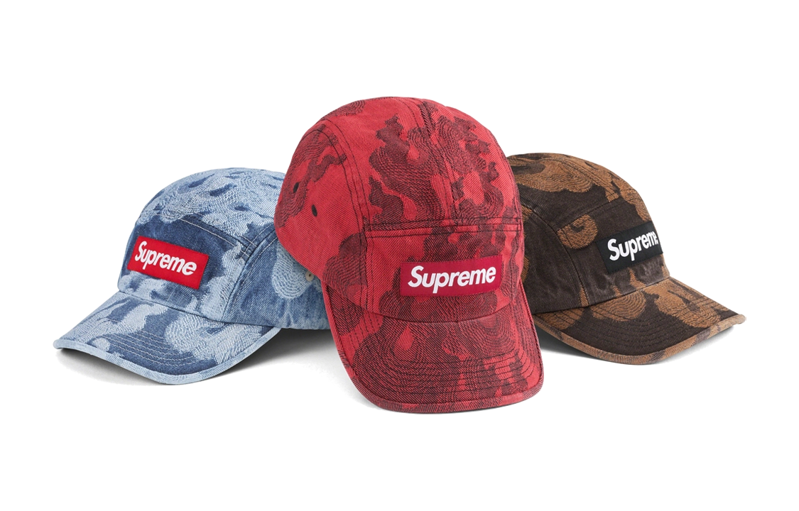 【代購】Supreme Flames Jacquard Denim Camp Cap
