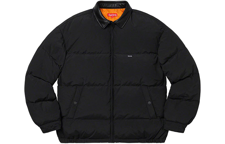 【代購】Supreme Leather Collar Puffy Jacket