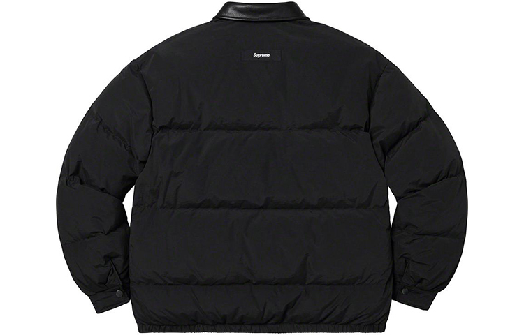 【代購】Supreme Leather Collar Puffy Jacket
