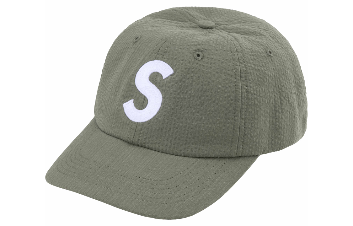 【代購】Supreme Logo-embroidered Seersucker Baseball Cap