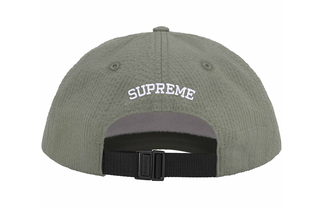 【代購】Supreme Logo-embroidered Seersucker Baseball Cap