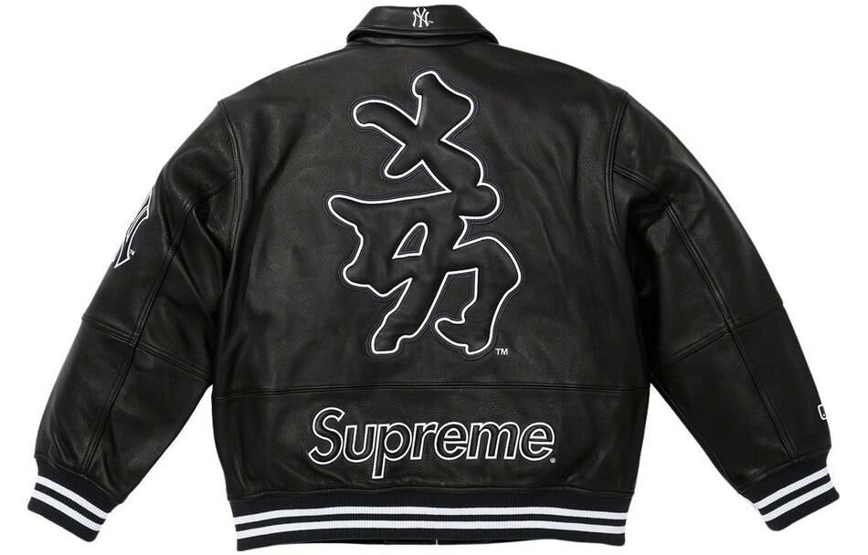【代購】Supreme New York Yankees Kanji Leather Varsity Jacket