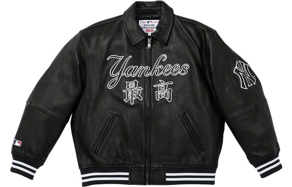 【代購】Supreme New York Yankees Kanji Leather Varsity Jacket