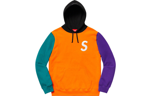 【代購】Supreme S Logo Colorblocked Hooded Sweatshirt