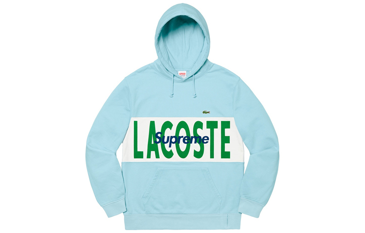 【代購】Supreme Lacoste Logo Panel Hooded Sweatshirt