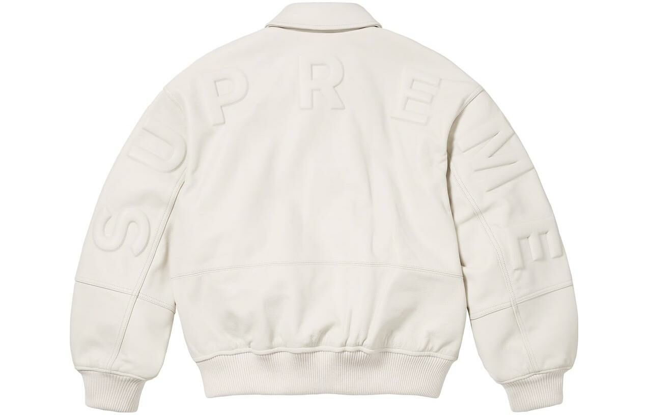 【代購】Supreme GORE-TEX Infinium Windstopper Leather Varsity Jacket