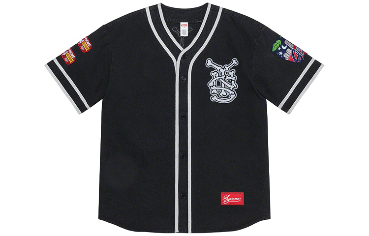 【代購】Supreme Patches Denim Baseball Jersey
