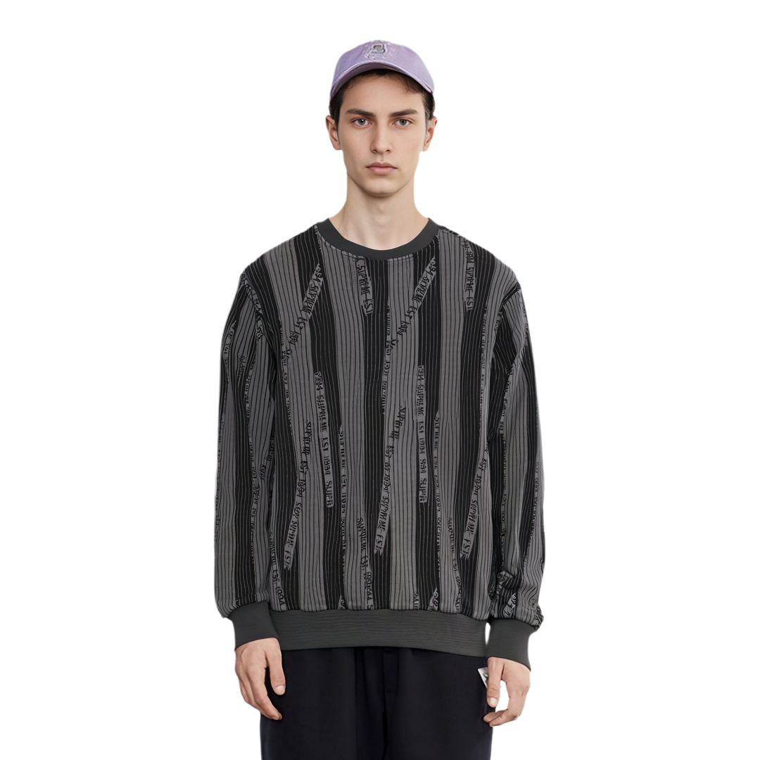 【代購】Supreme Textured Stripe Crewneck