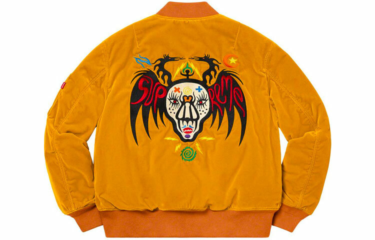 【代購】Supreme Clayton Patterson Skulls Embroidered Velvet MA-1