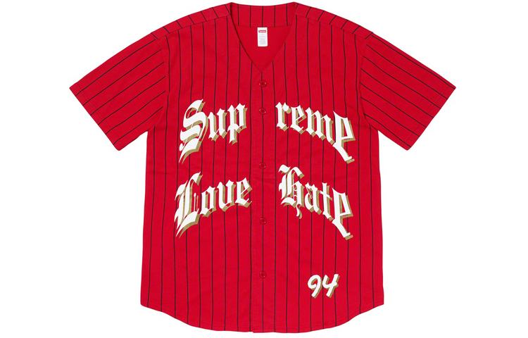 【代購】Supreme Love Hate Baseball Jersey