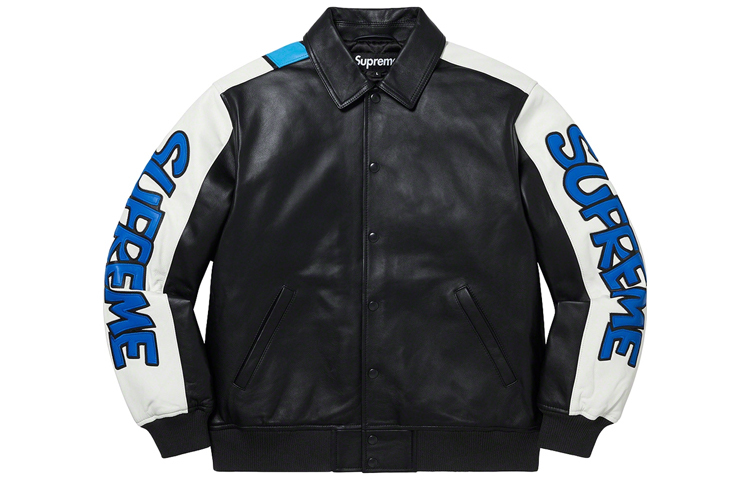 【代購】Supreme Smurfs Leather Varsity Jacket