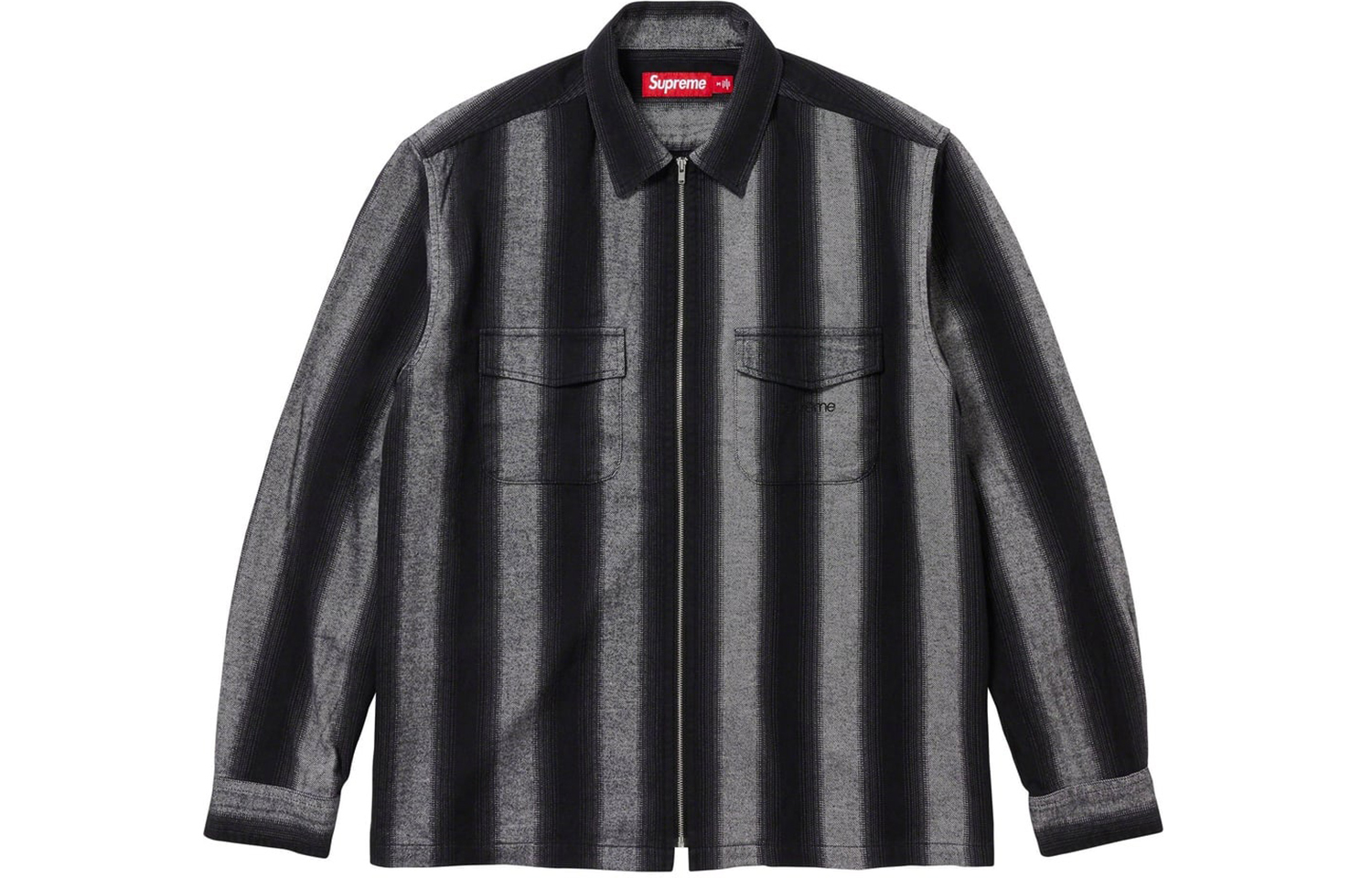 【代購】Supreme Stripe Flannel Zip Up Shirt