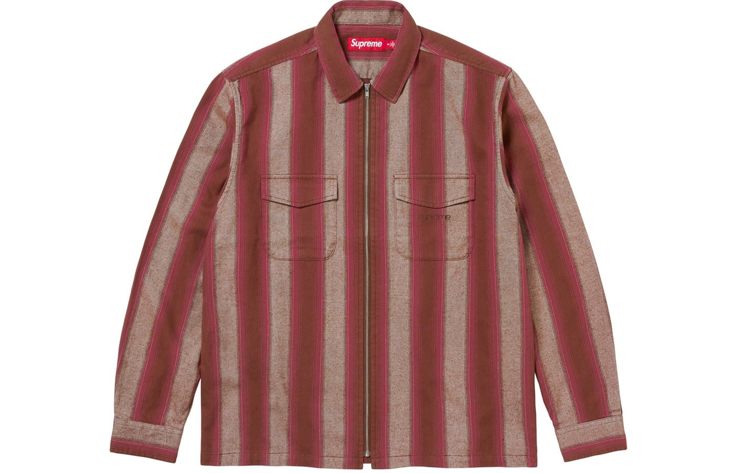 【代購】Supreme Stripe Flannel Zip Up Shirt