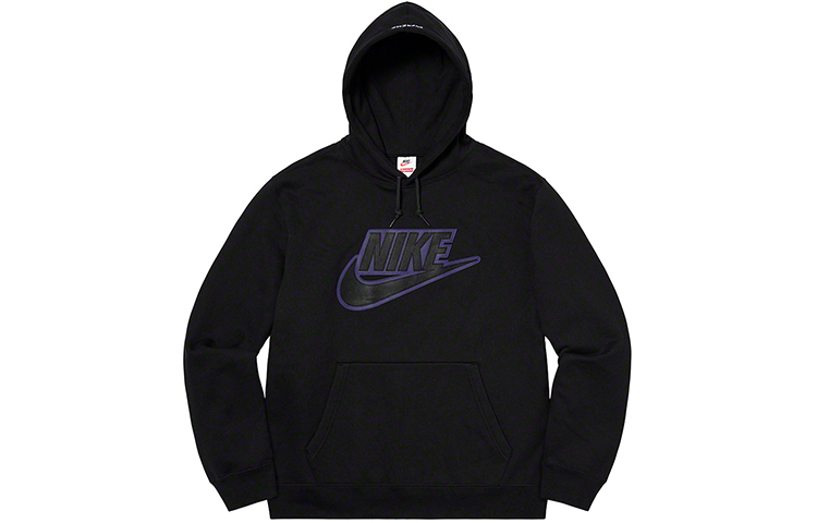 【代購】Supreme Nike Leather Applique Hooded Sweatshirt