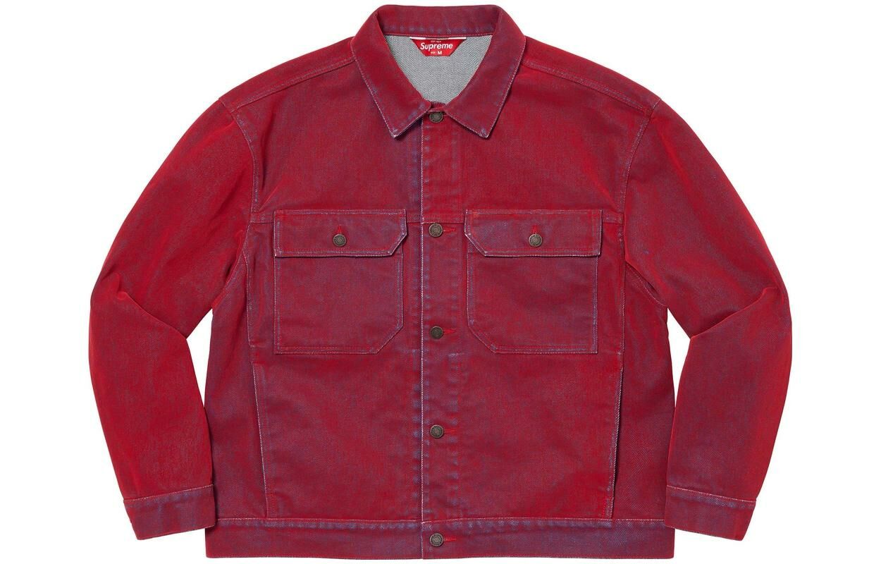 【代購】Supreme Flocked Denim Trucker Jacket