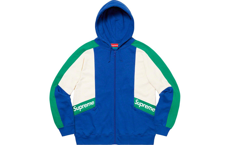 【代購】Supreme Color Blocked Zip Up Hooded Sweatshirt