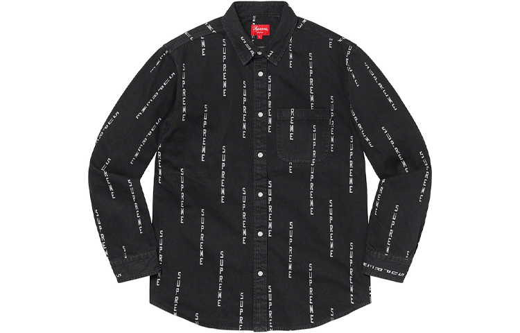 【代購】Supreme Logo Stripe Jacquard Denim Shirt