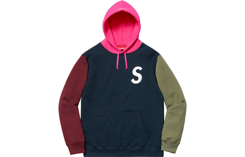 【代購】Supreme S Logo Colorblocked Hooded Sweatshirt