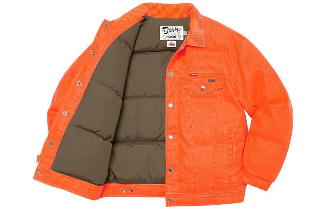 【代購】Supreme Schott Canvas Down Trucker Jacket