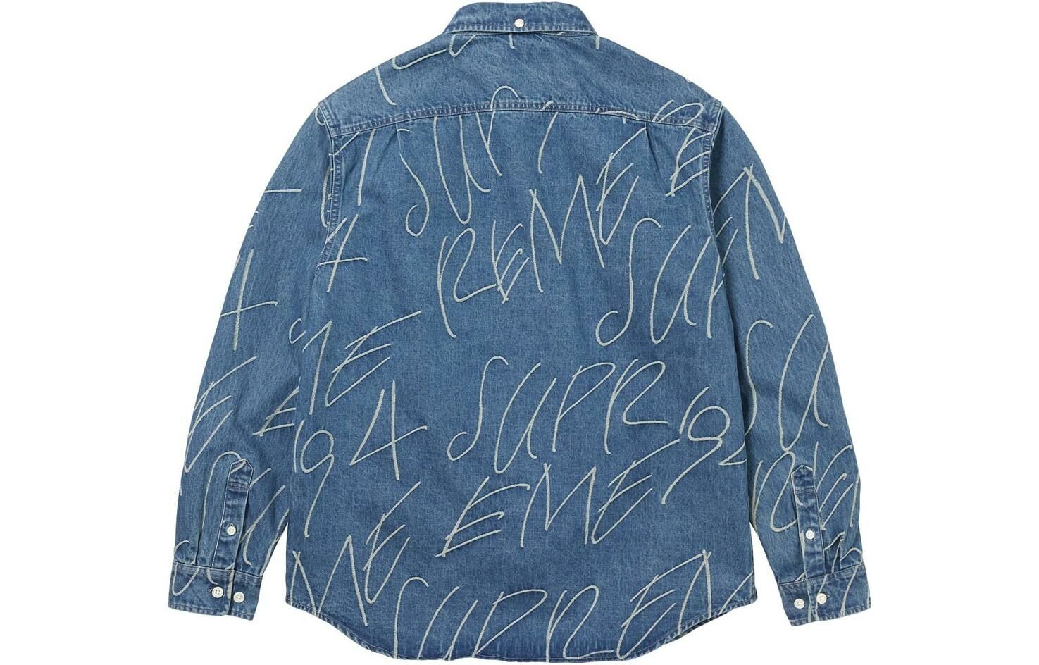 【代購】Supreme Handwriting Jacquard Denim Shirt