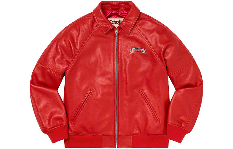 【代購】Supreme Schott Martin Wong 8 Ball Leather Varsity Jacket