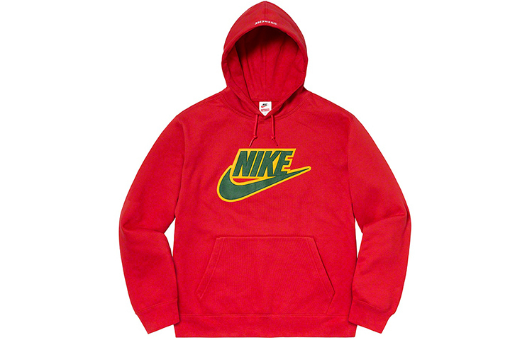 【代購】Supreme Nike Leather Applique Hooded Sweatshirt