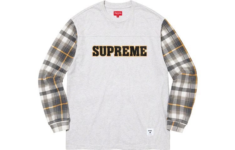 【代購】Supreme Plaid Sleeve L/S Tee