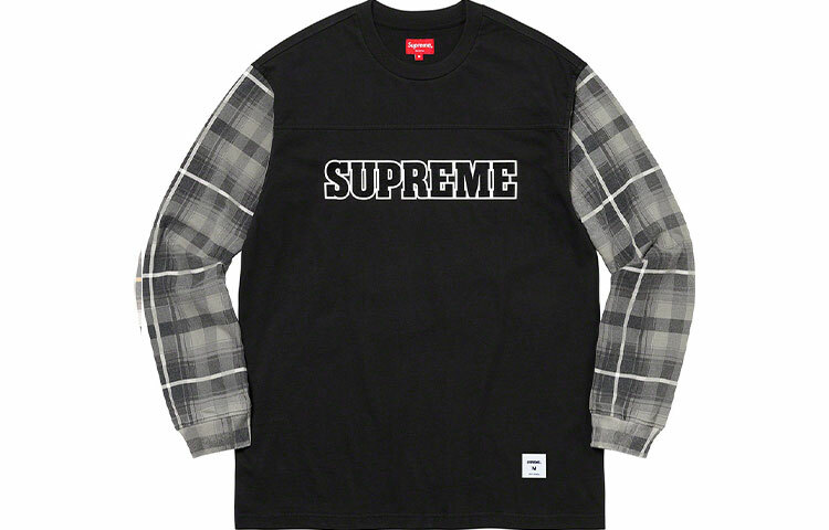 【代購】Supreme Plaid Sleeve L/S Tee