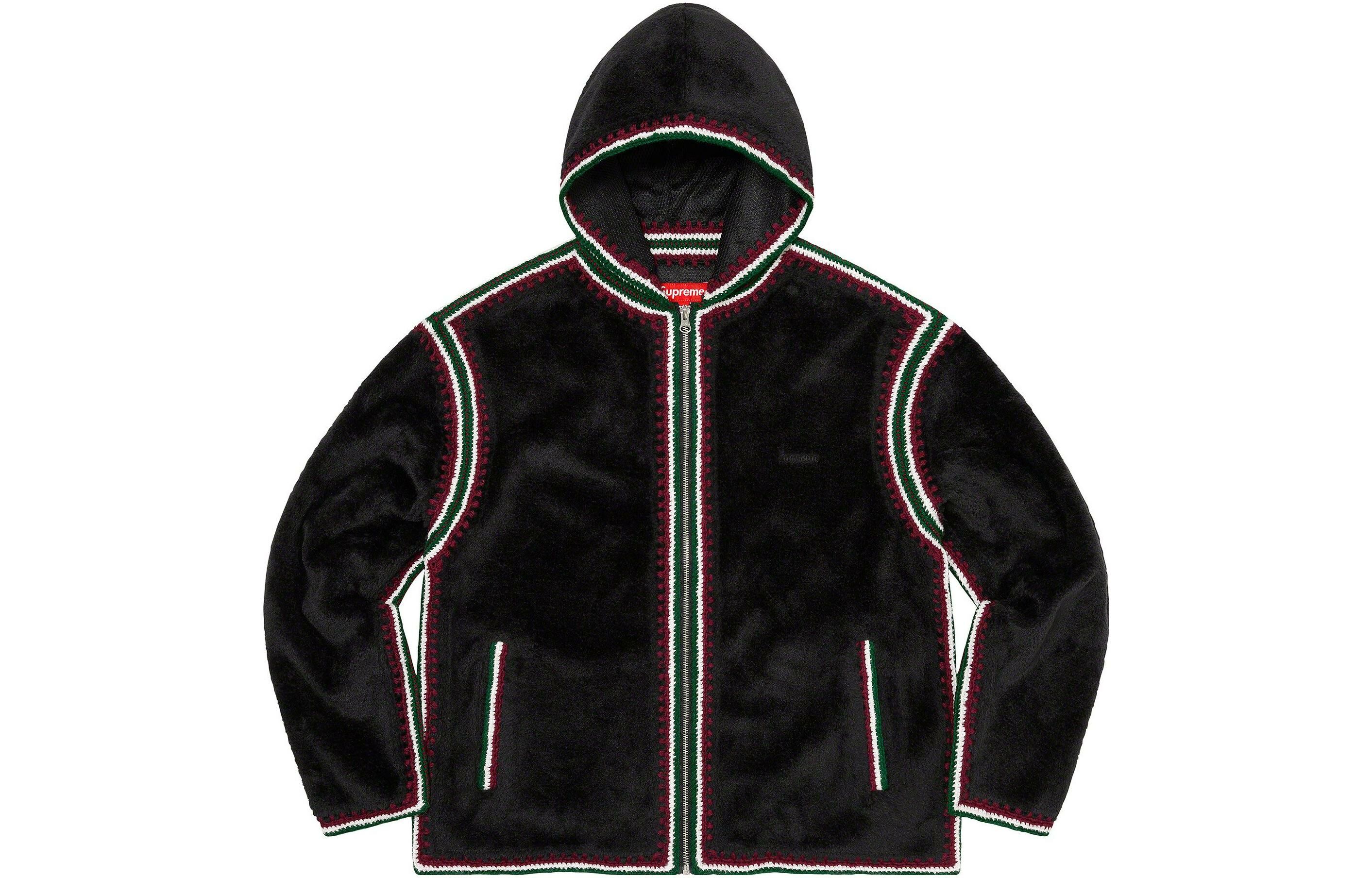 【代購】Supreme Crochet Edge Hooded Zip Up Top