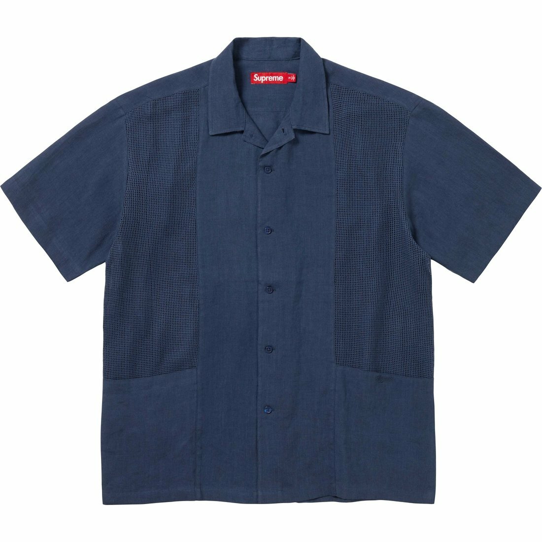 【代購】Supreme Mesh Panel Linen S/S Shirt