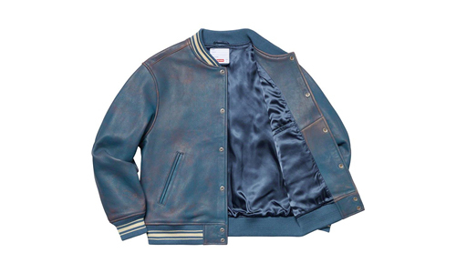 【代購】Supreme Worn Leather Varsity Jacket