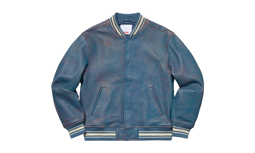 【代購】Supreme Worn Leather Varsity Jacket