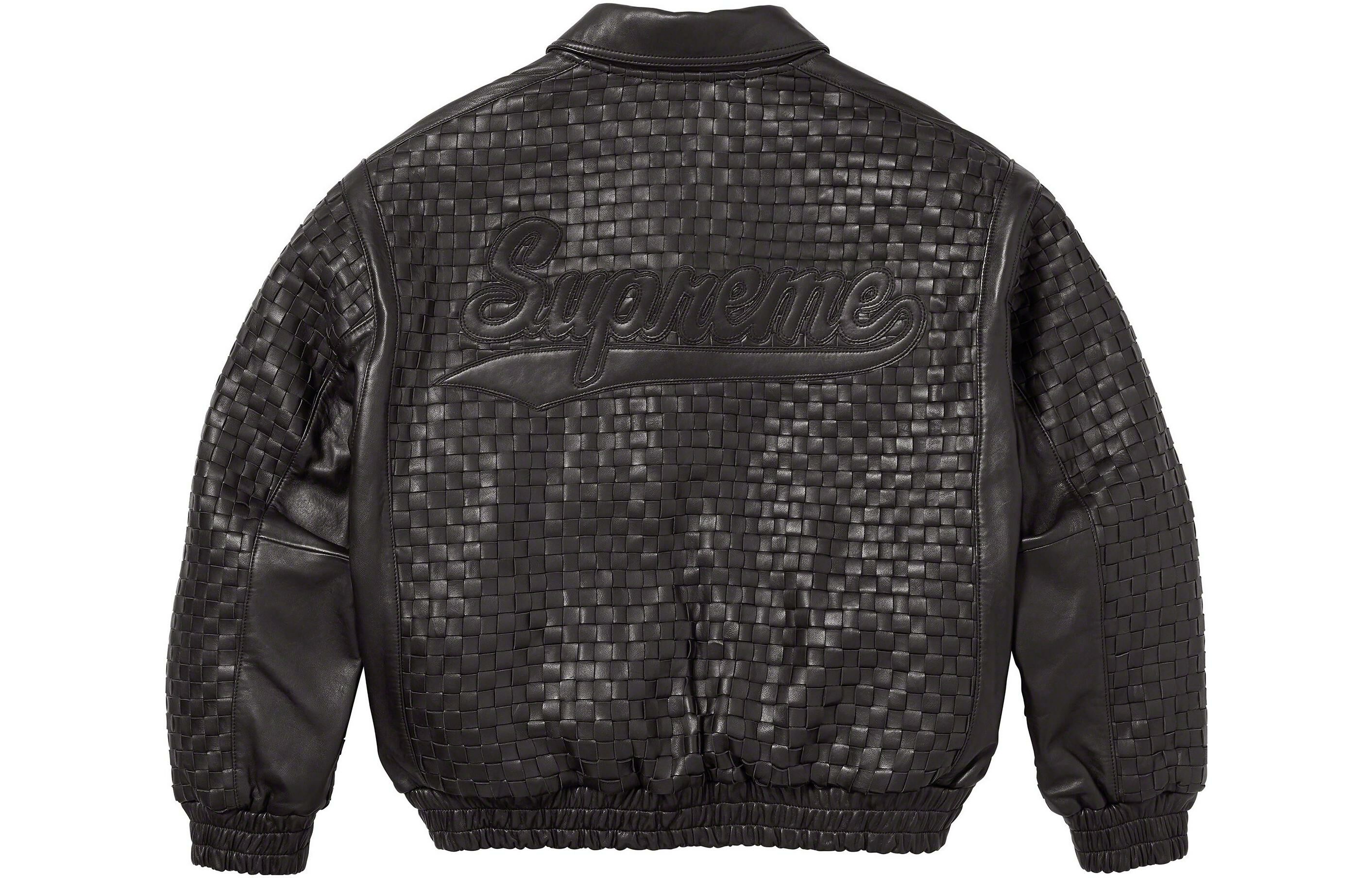 【代購】Supreme Woven Leather Varsity Jacket