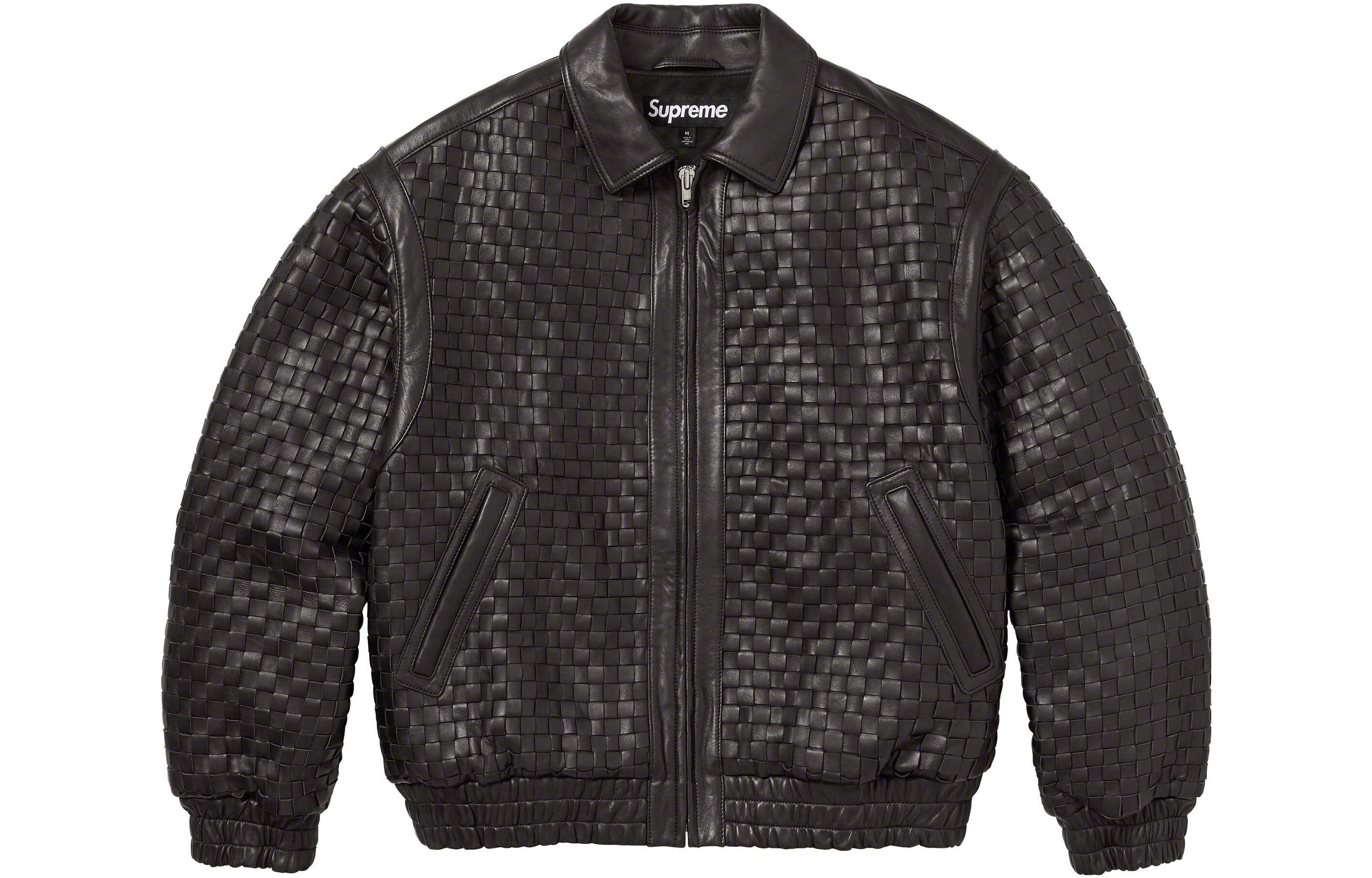 【代購】Supreme Woven Leather Varsity Jacket