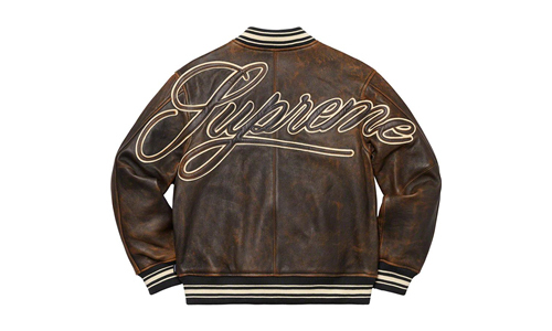 【代購】Supreme Worn Leather Varsity Jacket