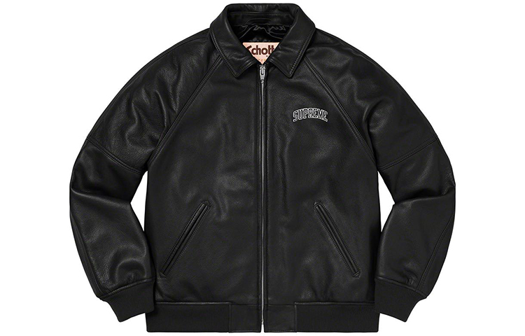 【代購】Supreme Schott Martin Wong 8 Ball Leather Varsity Jacket