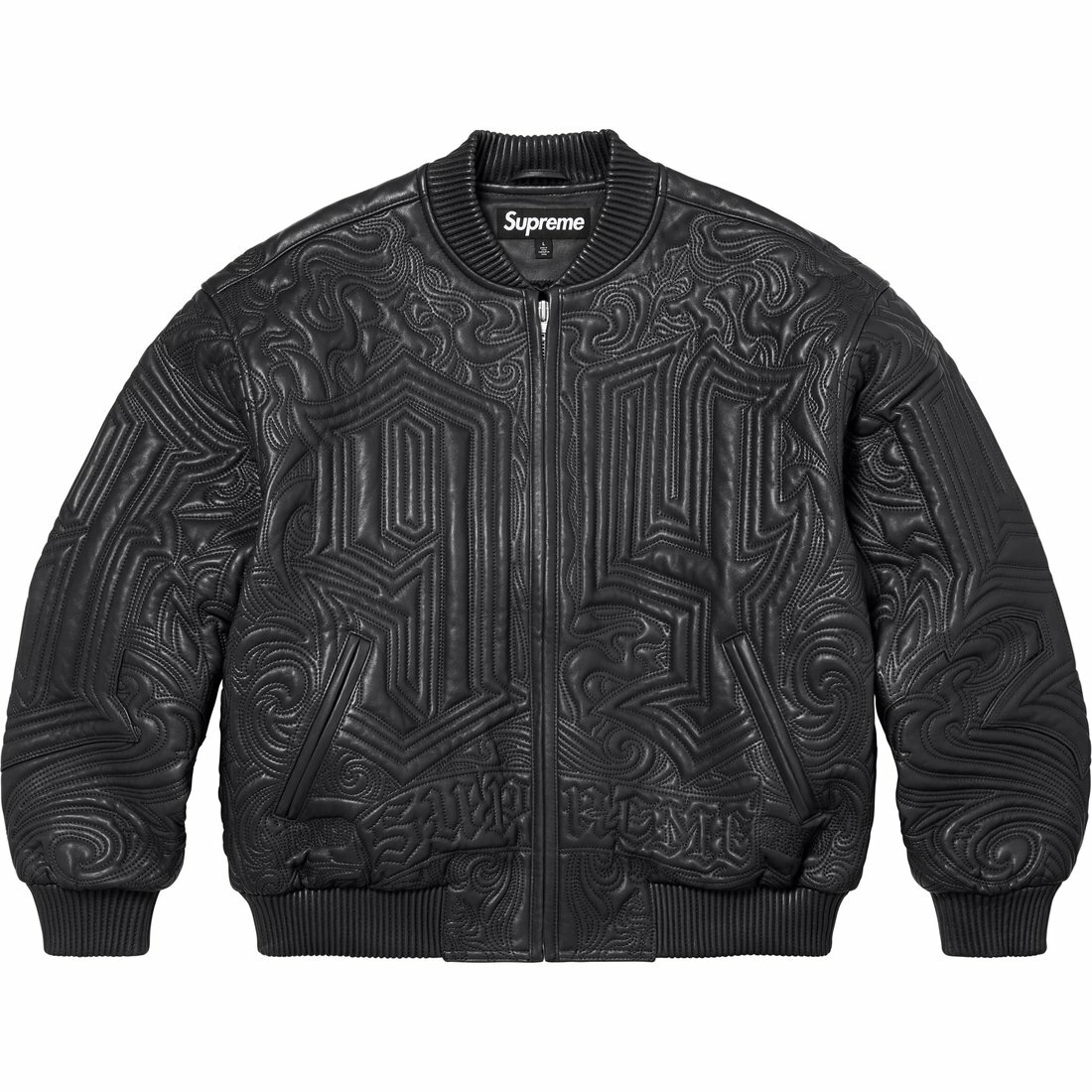 【代購】Supreme Mister Cartoon Embroidered Leather Jacket