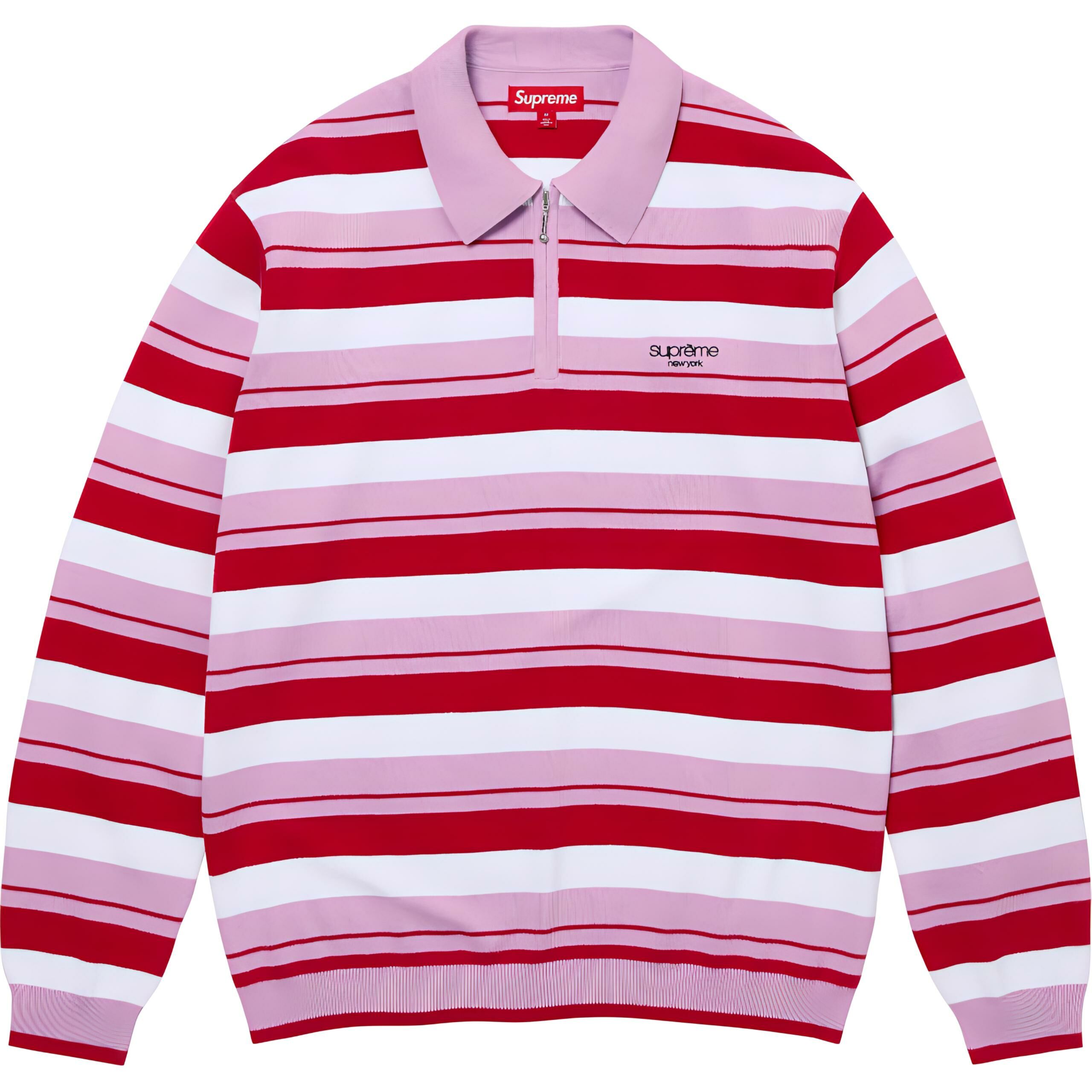 【代購】Supreme Stripe Zip L/S Polo