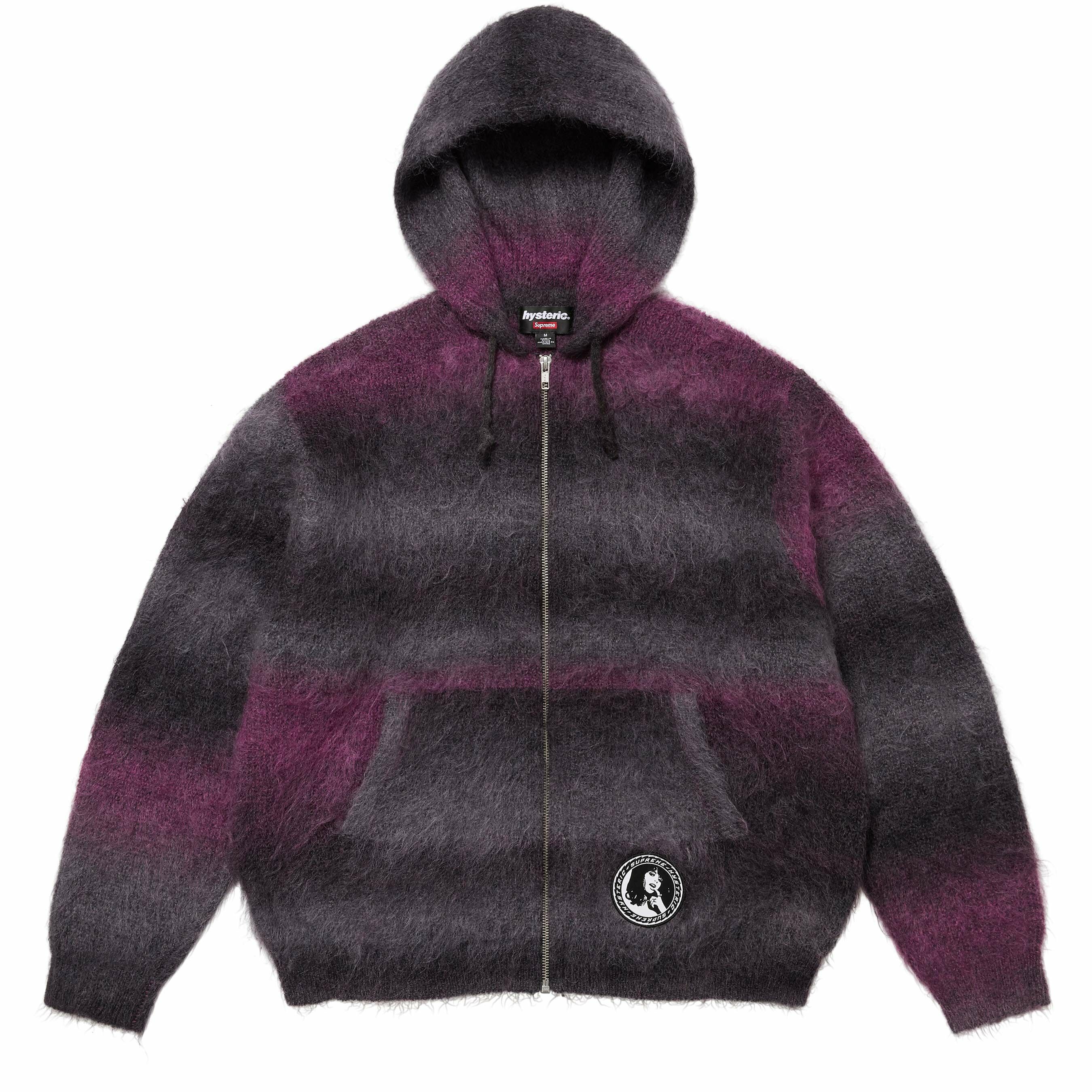 【代購】Supreme X Hysteric Glamour Mohair Zip Up Hooded Sweatshirt