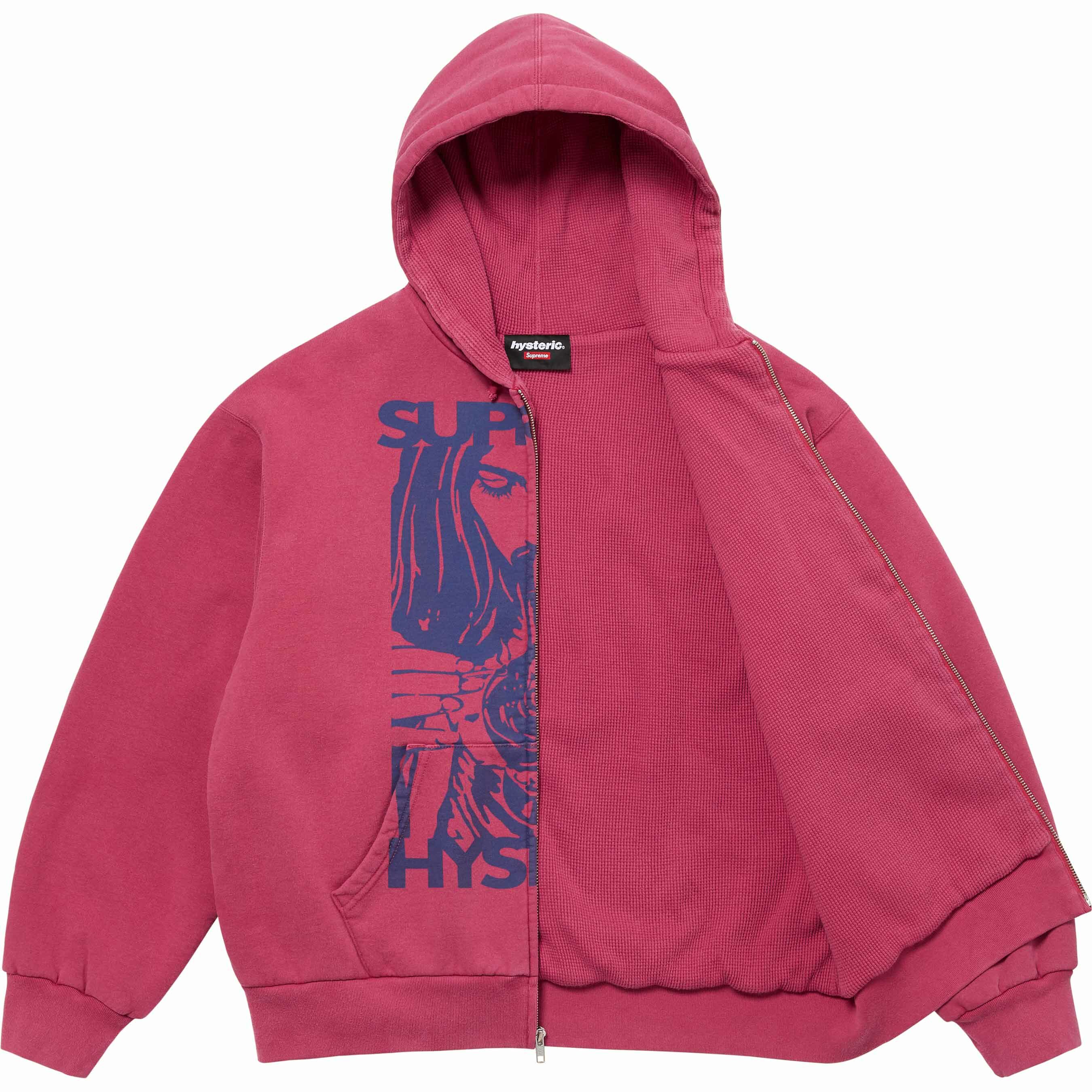 【代購】Supreme Hysteric Glamour Thermal Lined Zip Up Hooded Sweatshirt