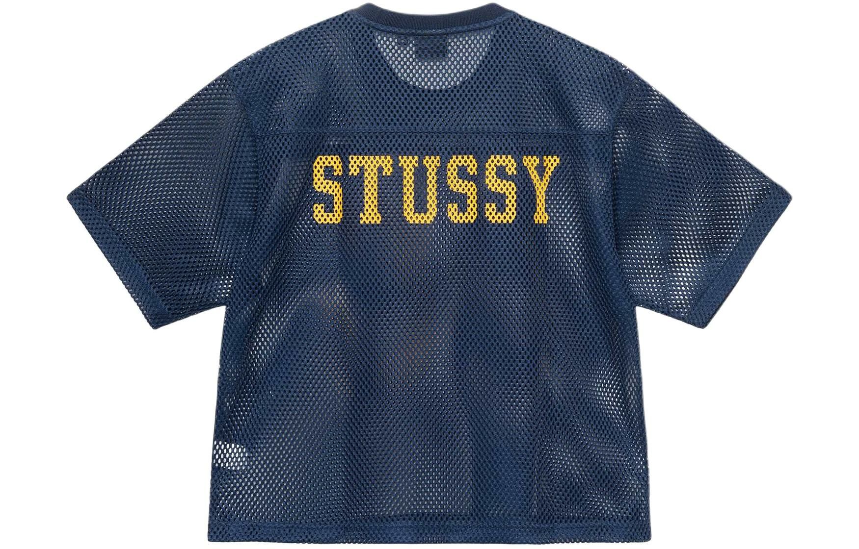 【代購】Stussy Drop2 Logo Mesh Knit T-shirt SS24 Blue