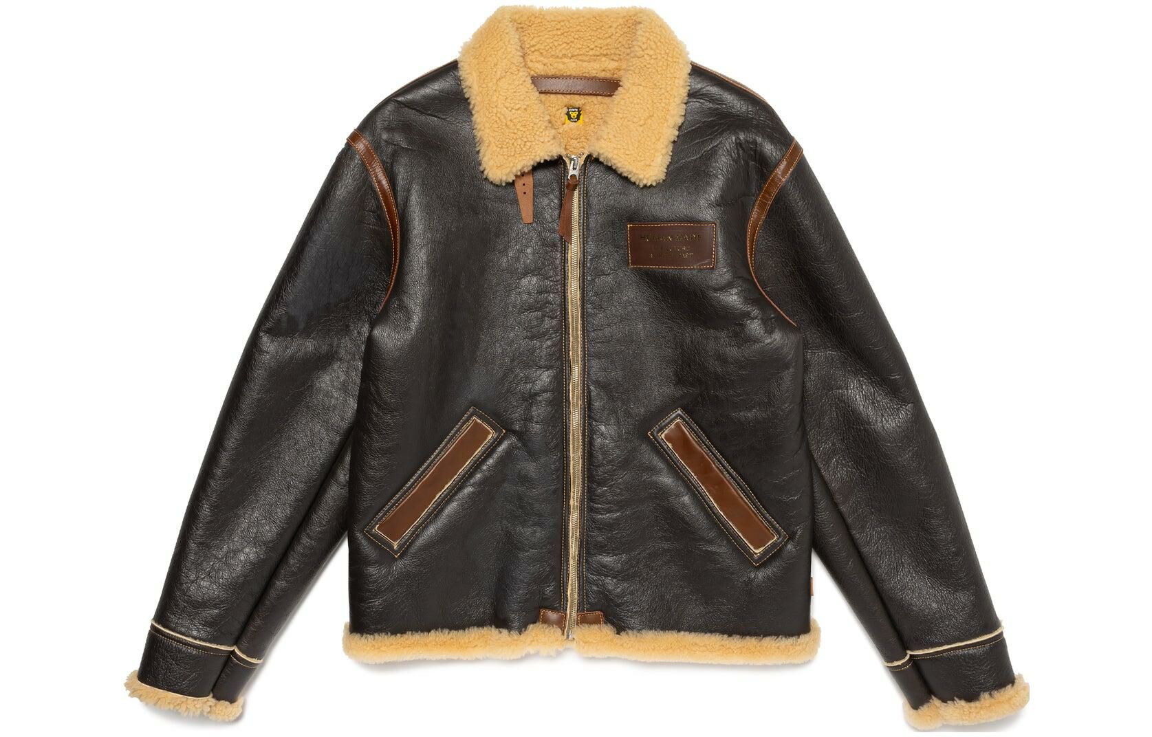 【代購】HUMAN MADE FW23 Fall And Winter Collection Leather Jacket Unisex Brown