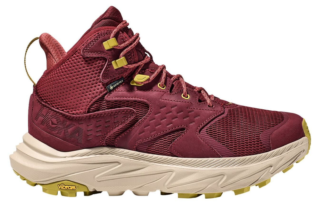 【代購】HOKA ONE ONE Anacapa Cushioning Anti-Slip And Wear-Resistant Mid-Top Running Shoes Men's Deep Red