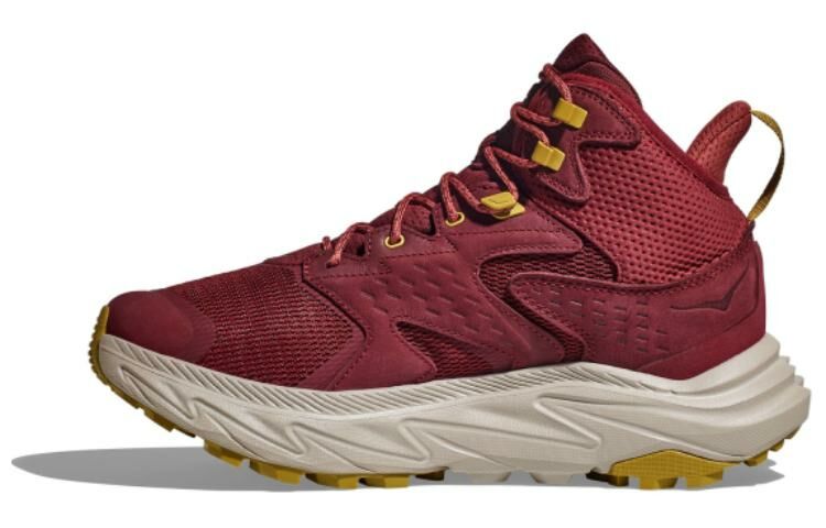 【代購】HOKA ONE ONE Anacapa Cushioning Anti-Slip And Wear-Resistant Mid-Top Running Shoes Men's Deep Red