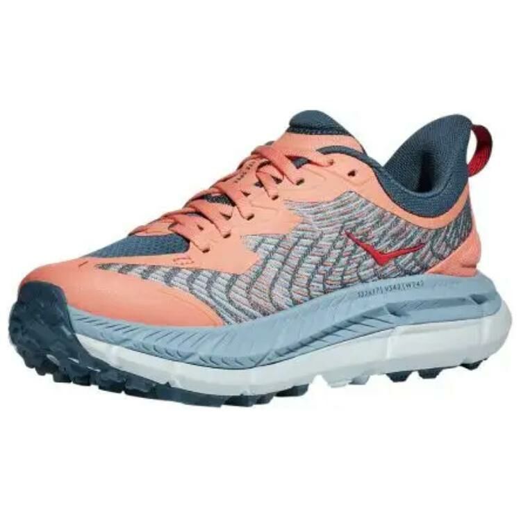 【代購】HOKA ONE ONE Mafate Speed 4 Cushioning Breathable Low-Top Running Shoes Unisex Pink Gray